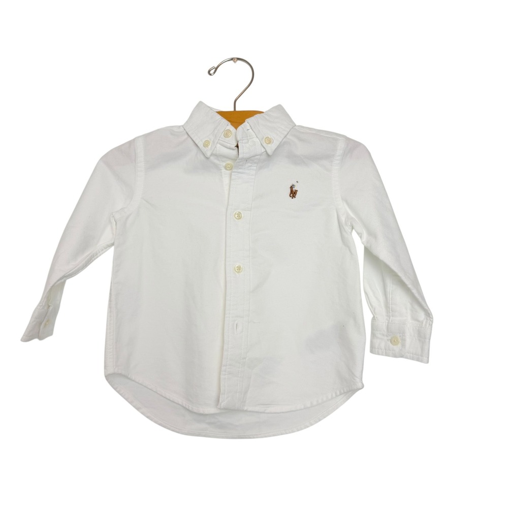 Ralph Lauren White Cotton Oxford Button Down Shirt